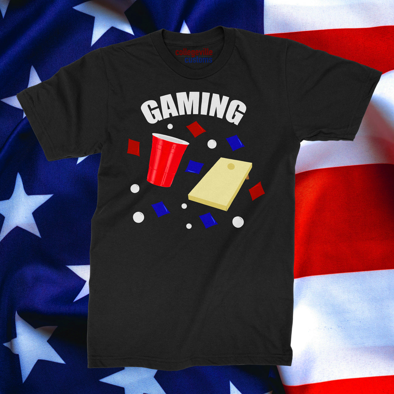 Fourth of July Beer Pong "Gaming Shirt"