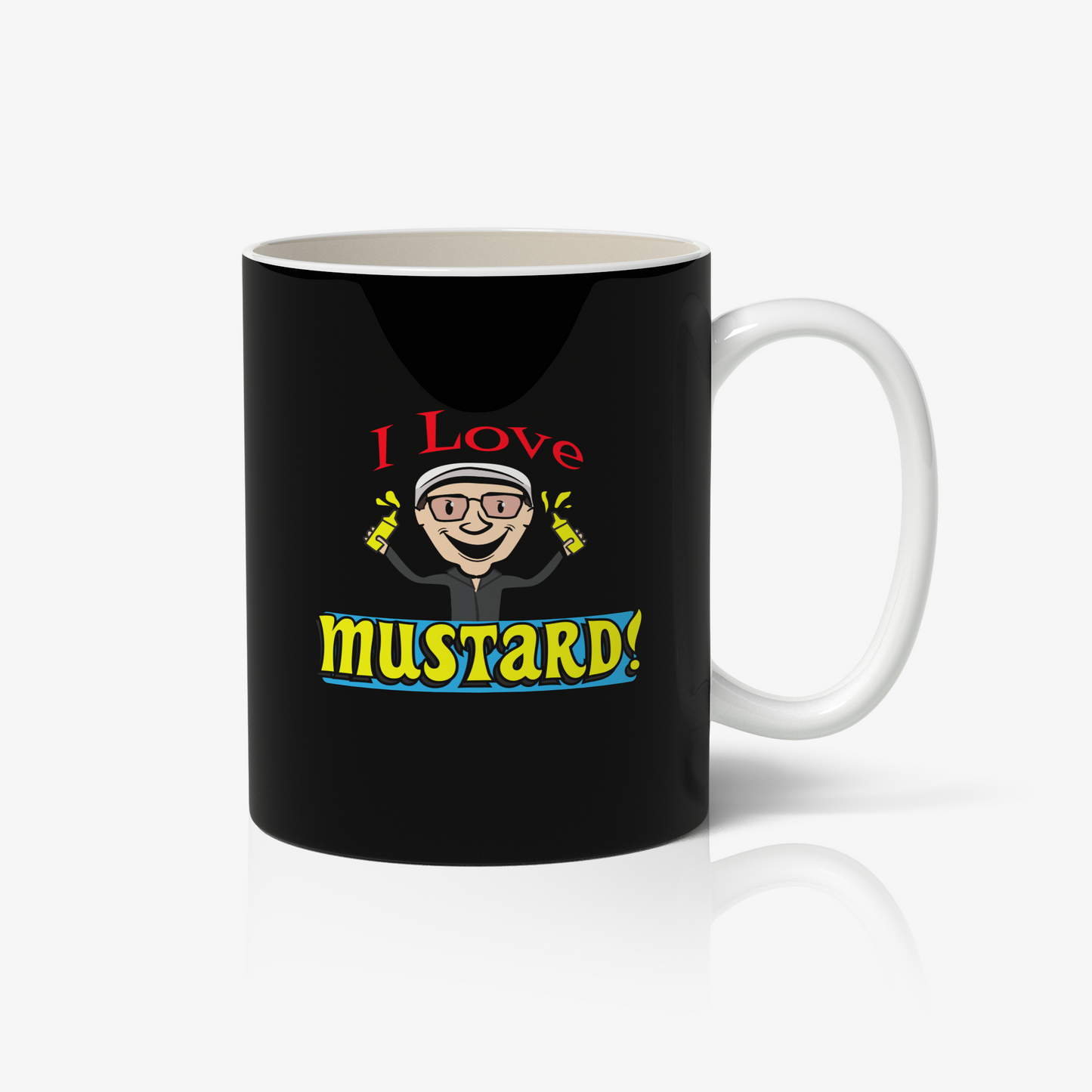 Cartoon I Love Mustard Funny Mug