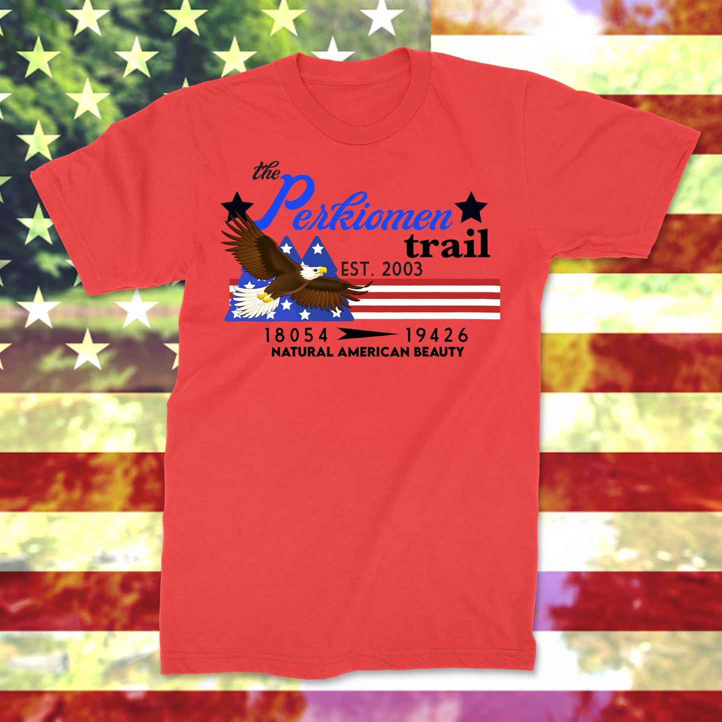 Fourth of July Patriotic Perkiomen Trail Shirt