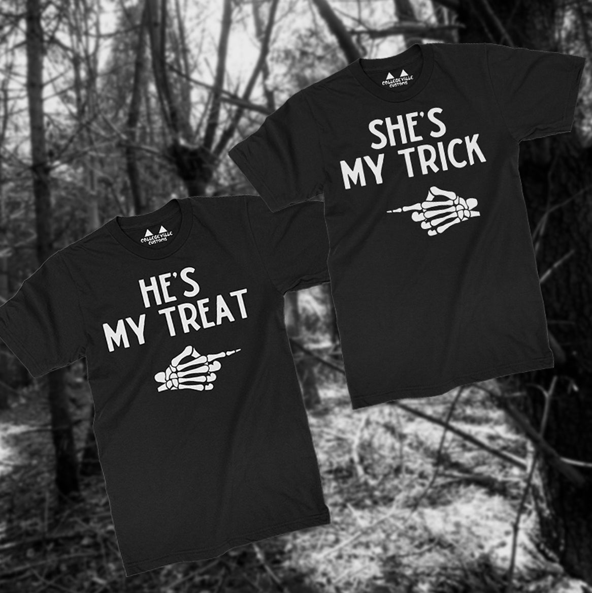 Trick or Treat Couples Shirts 2 PACK