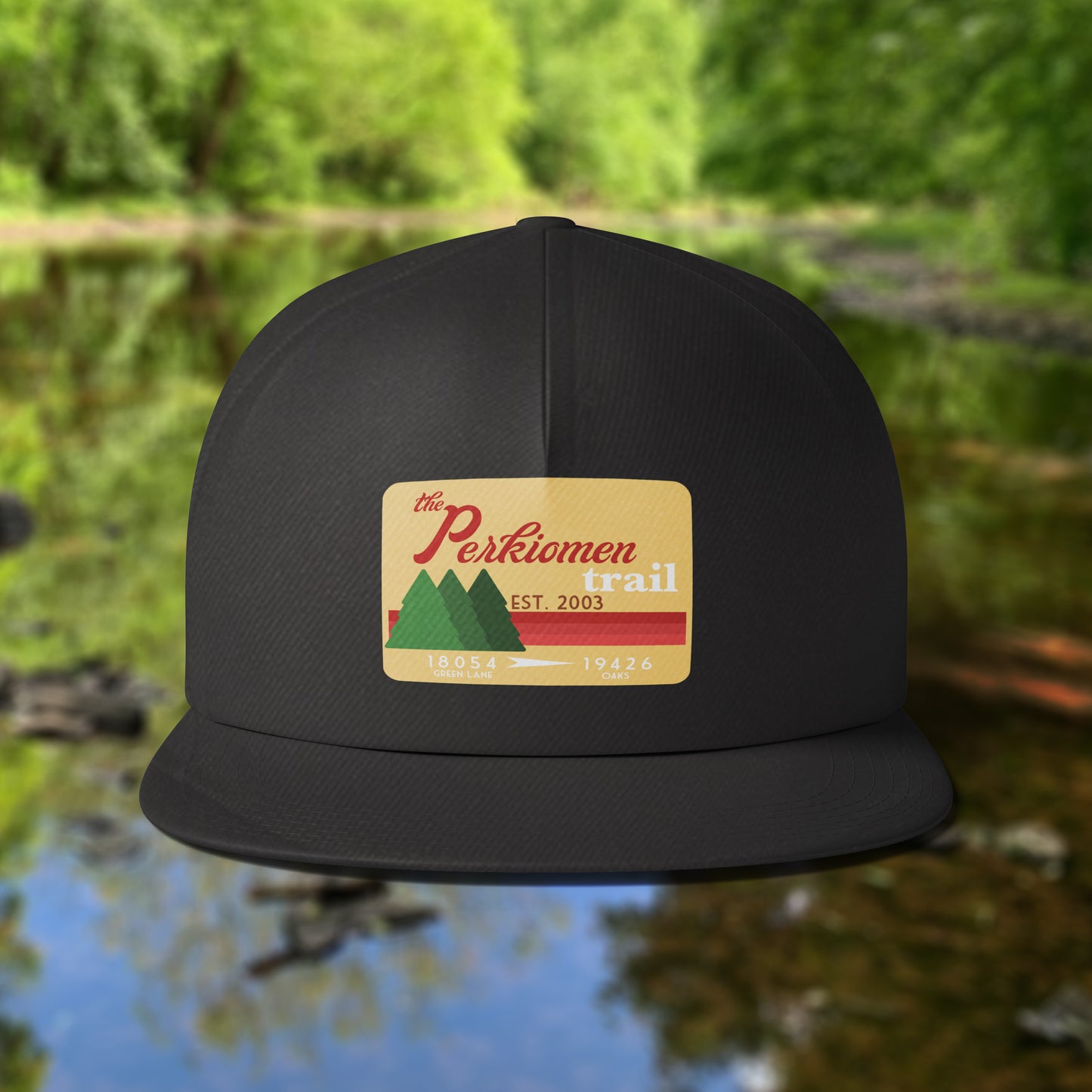 Perkiomen Trail Flat Bill Snapback Hiking hat