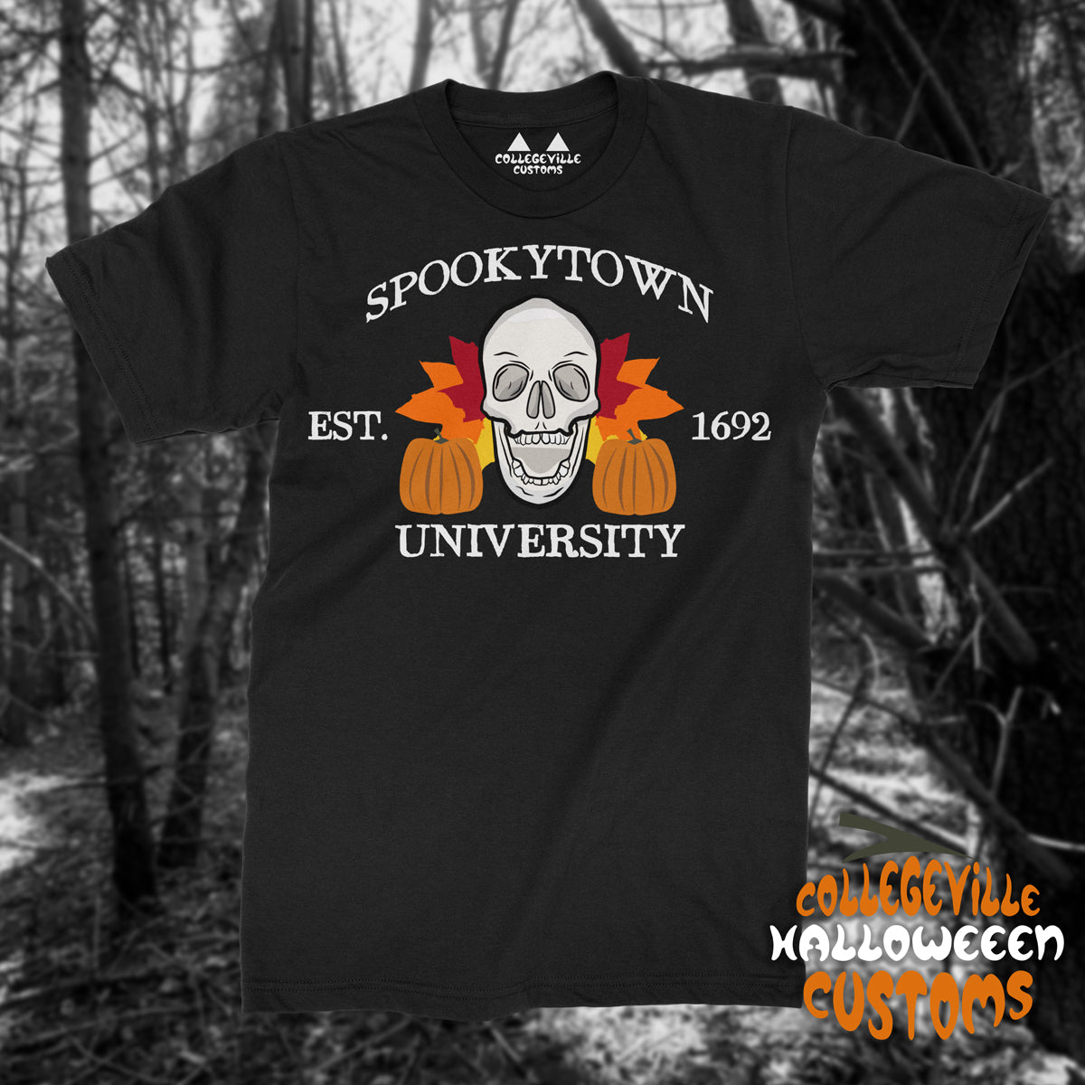 Spookytown University T Shirt Skull Variant