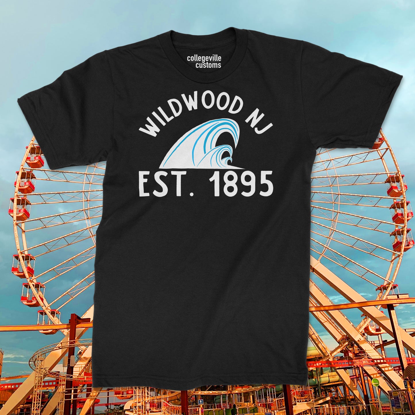 Jersey Shore Shirt Wildwood NJ Vintage Style Cotton Tee