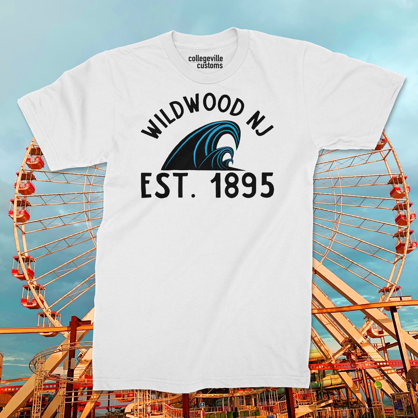 Jersey Shore Shirt Wildwood NJ Vintage Style Cotton Tee