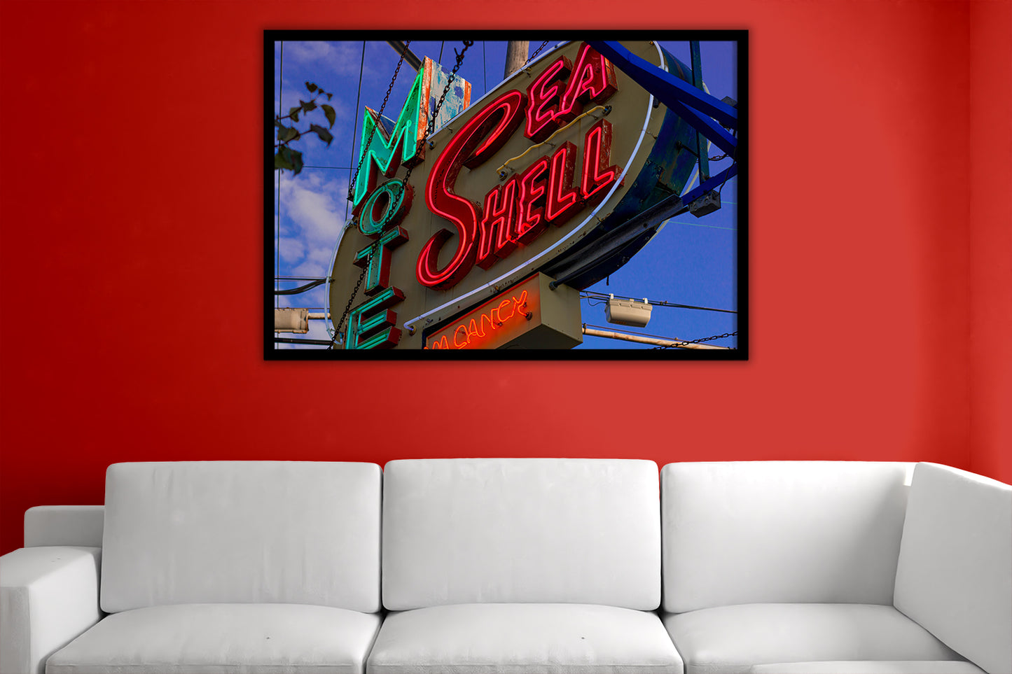 Wildwood New Jersey Retro 1950's 50's Doo Wop Motel Sea Shell Sign photography neon sign Art Print From New Jersey